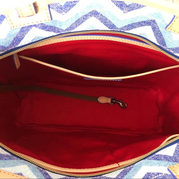 Dooney & Bourke Small Leisure Shopper Blue Chevron - Picture 13 of 16